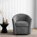 DREAMSIDEA Swivel Accent Chair Armchair, Modern Round Single Sofa Seating Comfy Reading Barrel Chairs for Living Room Bedroom (Grey, Set of 1)
