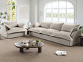 Lopzeho 114” Oversized Modular Sectional Sofa, Comfy Down Fill Cloud Couch, 3 Seater Modular Sofa Couch with One Single Seat, Convertible Sectional Couches for Living Room, Linen, Light Gray