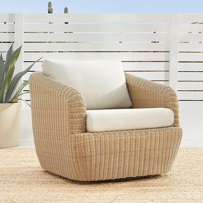 CHITA 7 Pieces Patio Wicker Furniture Set, Outdoor Rattan Bistro Set with Removable Thickened Cushions, Fully Assembled