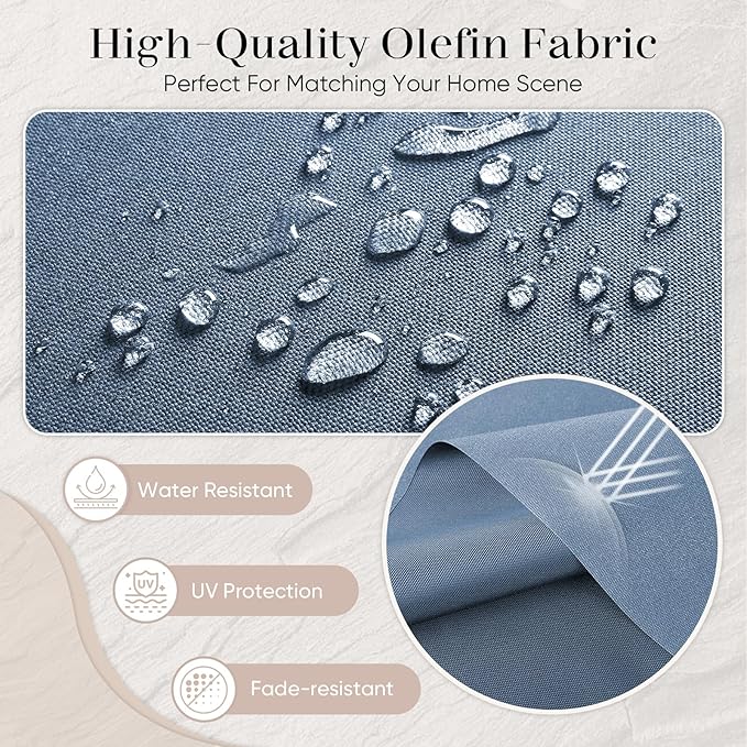 Outdoor Chair Cushions-Patio Chair Cushions Set with Removable Cover 22 X 25 Inch Outdoor Cushions for Patio Furniture Chair Sofa Couch-Sky Blue