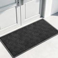 Yimobra Large Door Mat 47x24, All-Weather Waterproof Non-Slip Welcome Matt Outdoor, Heavy Duty Non Slip Doormat for Entryway for Patio and Garage Indoor, Easy Clean, Black