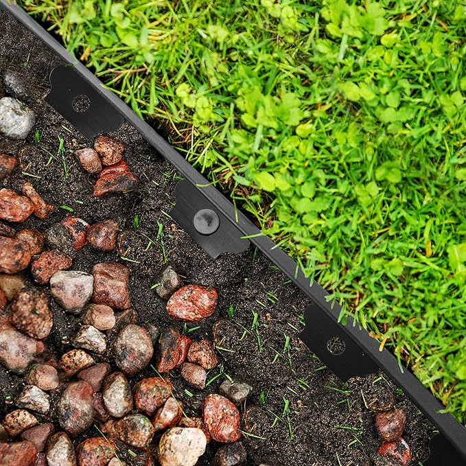 Gardzen 1.5" x 40' Landscape Edging Kit, Garden Edging Coil Comes with 40 Pcs Spikes, No Dig Lawn Border Design