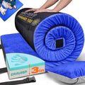 GAIALOOP 3 Inch Memory Foam Camping Mattress, Dual Layer Thick Sleeping Camp Pad for Car Tent Cot, Roll-Up Portable Glamping Floor Bed for Guests Sleepover