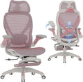 ELABEST X100 Ergonomic Mesh Office Chair with Footrest, Big and Tall Hone Desk Chair with 5D Flip-Up Arms, Adjustable 3D Lumbar Support,Gaming & Executive Computer Chairs for Long Hours
