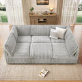 KKL Modular Sectional Sofa Bed, Convertible L/U-Shaped Sleeper Couch for Living Room, Modern Reversible Design, Grey