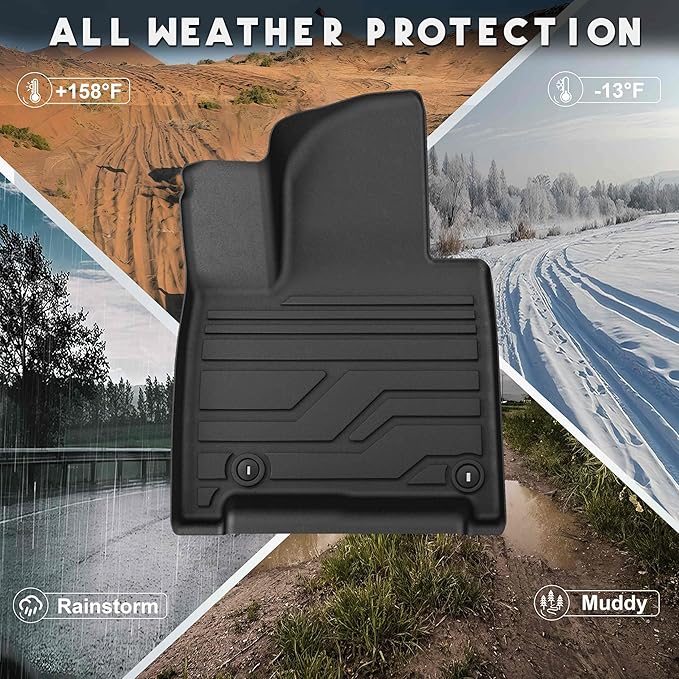 KARPAL Floor Mats Fit for Hyundai Santa Fe 2024 2025 2026 (Fit Hybrid and Gas) 6-Seat/7-Seat, All Weather TPE Car Mats Cargo Liners Guard Accessories, 1st & 2nd & 3rd Row & Cargo Liners