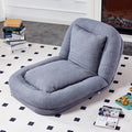Elevate Your Leisure Time with Grey Folding Sofa Chair - 5 Adjustable Positions for Gaming, Meditation & More!