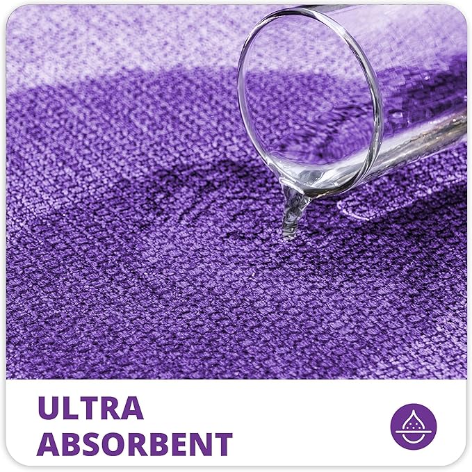 Bosap Toilet Rugs U Shaped Bathroom Rug,Machine Washable Non Slip Quick Dry Super Absorbent Ultra Thin Toilet Mats for Bathroom Toilet.Purple,1'8"x2'(20x24inch)
