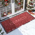 Yimobra Large Welcome Mat 47x24, Waterproof Non-Slip Outdoor Mats for Front Door Outside Entrance, Low-Profile Entryway Mat Indoor for Garage Patio, Wine Red