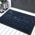 Yimobra Welcome Mat Outdoor 29.5x17, Waterproof Non-Slip Outdoor Mats for Front Door Outside Entrance, Low-Profile Entryway Mat Indoor for Garage Patio, Blue