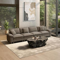 HERA'S HOUSE 158" Modular Sectional Sofa, Oversized Couches for Living Room, Comfy Cloud Couch 4-Seater Deep Seat Sofa with Throw Pillow, Chenille Ash