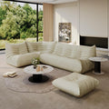 Bean Bag Chair Fireside Chair Lazy Floor Sofa, Faux Leather Giant Corner Bean Bag Sofa, High-Resilience Memory Foam Armless Foam Lounger Tatami Recliner Couch for Living Room Bedroom Dorm Office