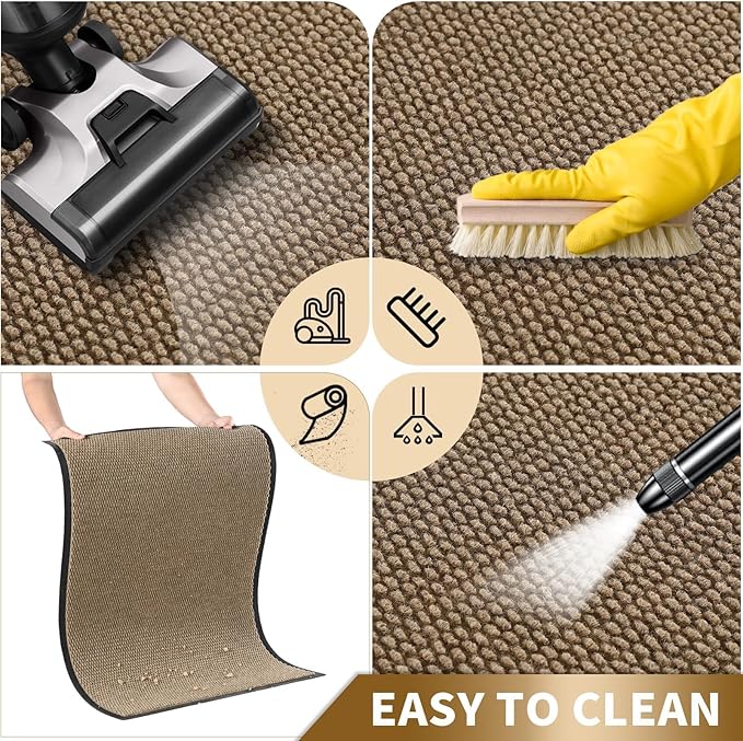 Yimobra Doormat Outdoor Indoor Entrance 29.5 x 17, All-Season All-Weather Front Door Mat, 100% Waterproof Welcome Matt for Floor Garage Outside Entry, Stain and Fade Resistant,Khaki