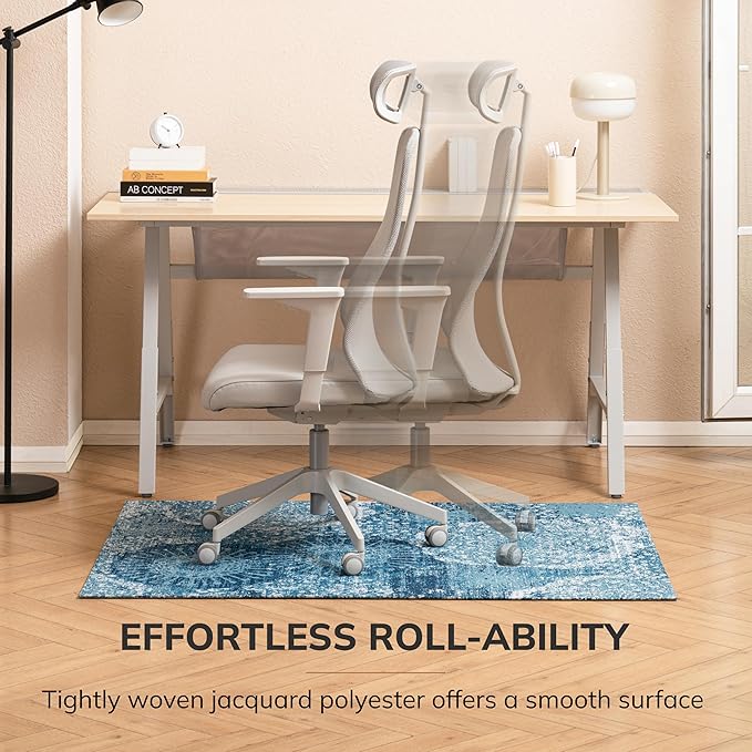 Anji Mountain Rug'd Office Chair Mat for Carpet & Hardwood Floor - Jacquard Woven Top, Anti-Slip Backing, Low Pile, Floor Protector Desk Chair Mat, Office Rugs for Rolling Chairs (40 x 54)