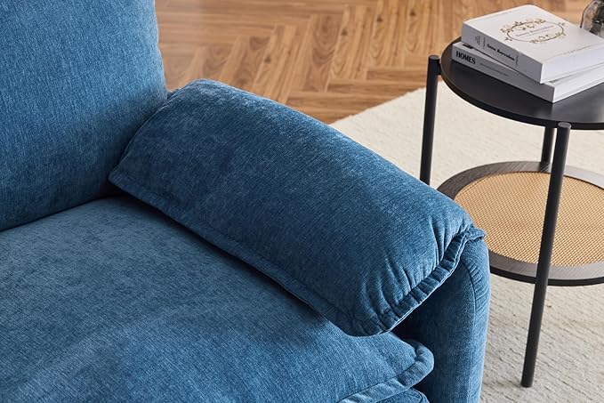 CHARMMA 38" Oversized Lounge Chair - Plush Reading Armchair with Thick Comfort Cushions, High Back Support & Wide Seat, Perfect Accent Chair for Living Room, Bedroom, Office, Dorm, Blue, 65lbs