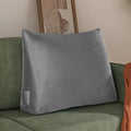 WOWMAX Back Pillow for Bed Sitting up-Bed Wedge Pillow Back Support Pillows for Bed & Sofa Couch, Velvet(100% Cotton), Light Gray