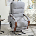 Dual Motor Power Lift Recliner Chair, Lift Chair with Massage and Heat for Elderly, Lay Flat Recliner, Standing Assistance, Infinite Position Reclining, Living Room Chair, Chenille, Grey