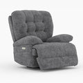 COLAMY Floren Power Swivel Recliner Chair with USB & Type-c Charge,Oversized and Padded Upholstered Deep Seat and Armrest，Rocking Recliner with Double Storage Pockets,Dark Gray