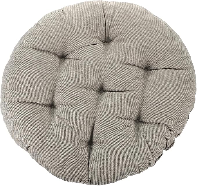 Sosoport Floor Cushion 42cm Diameter Tufted Corduroy Seat Pad 6-8cm Thick Charcoal Grey Meditation Pillow for Yoga Living Room Outdoor Seating