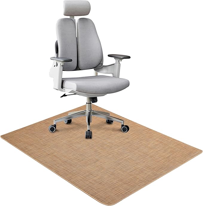 Office Chair Mat for Hardwood Floor, 60" x 47" Desk Computer Chair Mat for Hard Wood and Tile Floor, Large Anti-Slip Hard Floor Protector, PVC Mat Desk Rug for Office Home