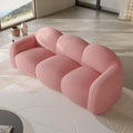 JACH Small Minimalist Sofa for Apartment, Modern Comfy Upholstered Sofas, Boneless Leisure Couches, 3-Seater Cloud Couch for Living Room Bedroom, Small Space (Pink, No Assembly Required)