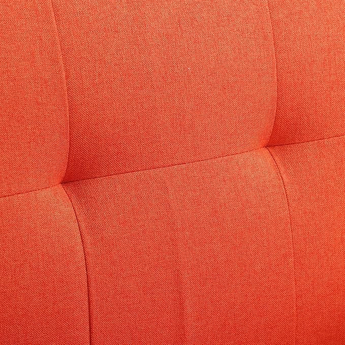LSSPAID Modern Accent Chairs, Upholstered Fabric Cozy Armchairs, Living Room Side Chair with Solid Wood Legs, Orange