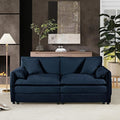 RENDGO 76" Modular Sectional Sofa, Chenille Cloud Couch for Living Room & Apartment, Deep Seat Comfort, Flexible Loveseat Combination Sofa for Home & Office,Blue