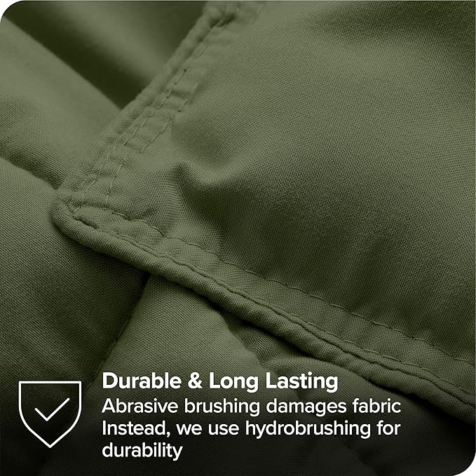 Bare Home Bed-in-A-Bag 7 Piece Comforter & Sheet Set - King - Goose Down Alternative - Ultra-Soft 1800 Premium - Bed Set (King, Cypress/Cypress)
