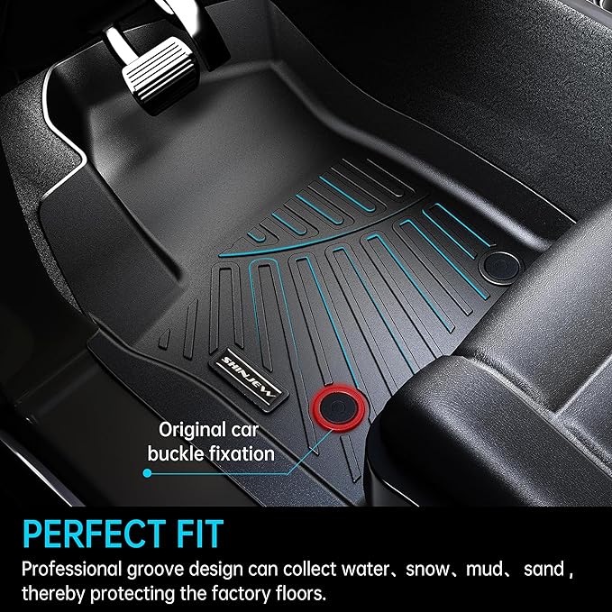 Floor Mats Fit for 2024 2025 2026 Chevrolet Traverse 8 Seats (Bench Seats), 3 Row Floor Mats & Backrest mats & Trunk mat for Chevy Traverse Accessories