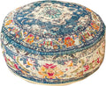 Moroccan Floor Pillow Cover Blue Round Floor Cushion Boho Room Décor Moroccan Seating Area Perfect Pouf Ottoman for Living Room, Bedroom, Nursary or Children Room Cotton 24x8 Unstuffed