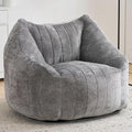 Giant Bean Bag Chair for Adults,Oversized Bean Bag with Filling Plush Fluffy,BeanBag Floor Sofa Chair with with Back Support for Living Room, Bedroom, Reading,Grey
