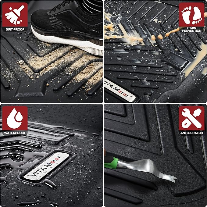 YITAMOTOR Floor Mats Compatible with 2021 2022 2023 2024 2025 Ford Bronco Sport 4-Door, All Weather Protection Custom Fit Black 2 Row Floor Mats Liner Set