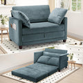 51" Convertible Loveseat Sofa Bed, 2-in-1 Folding Sofa Bed with 2 Pillow for Small Spaces, Modern Loveseat Sleeper Couch for Apartment, Living Room & Guest Room (Light Blue)