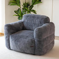 MAXYOYO Giant Bean Bag Chair for Adults, Ultra Soft Fluffy Bean Bag Sofa, Oversized Floor Sofa for Living Room Bedroom, Cozy Reading Chair with Filler, Dark Grey