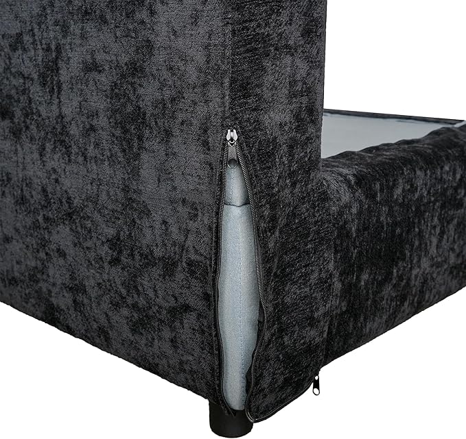 Modular Sectional Sofa with Ottoman,167inch U Shaped Convertible Cloud Couch,8 Seater Convertible V Shaped Living Room Sets,Cover Washable and Replaceable Couches for Living Room,Black