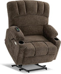 MCombo Oversized Power Lift Recliner Chair for Elderly, Lift Chair with Heat and Massage, Lift Recliner for Big and Tall, Cup Holders, USB & Type C Ports, Fabric R7092 (Mocha, Oversize)