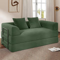 Cloud Boneless Convertible Floor Sofa Bed, 70" 4-in-1 Foldable Compressed Loveseat Lounge Sleeper 2 Seater Couches, High-Density Sponge & Corduroy Fabric Futon Daybed for Living Room Bedroom(Green)