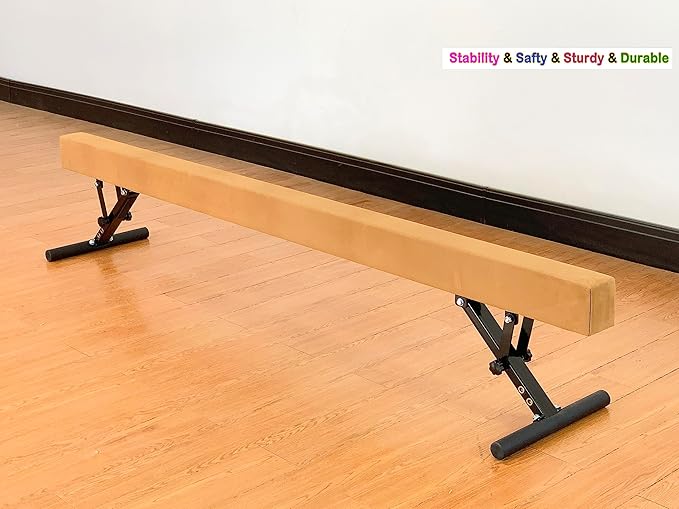 MARFULA Adjustable Balance Beam 8 ft Gymnastic Beam Adjustable Height for Kids and Teenage of All Gymnastic Levels, Gymnastic Training Beam Gymnastic Equipment for Athlete Home and Gym Club Use