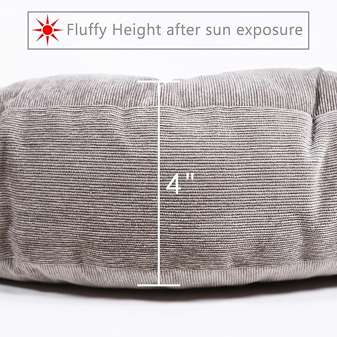 Tiita Patio Chair Cushions Round Seat Pillows Set of 2 Floor Pads 22" x 22" Throw Cushion for Indoor/Outdoor Furniture Sitting Living Room Garden, Grey