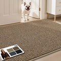 JSEI Dirt Trapper Door Mat 36"x60" Non-Slip Washable Entrance Mat, Dog Doormats, Absorbent & Fade-Resistant Floor Mats, Low Profile Welcome Mats for Entryway, Front Door, and Inside Entrance, Taupe