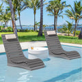 Homenjoy Pool Lounge Chairs Set of 2, Use in Pools Lounge Chairs up to 10-Inches of Water, Chaise Chairs with Headrest, Lounge Chair Outdoor, Fade-Resistant Pool Lounger for Deck