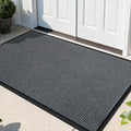 Yimobra Doormat Outdoor Indoor Entrance 47 x 32, All-Season All-Weather Front Door Mat, 100% Waterproof Welcome Matt for Floor Garage Outside Entry, Stain and Fade Resistant,Grey