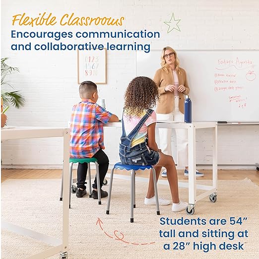 ECR4Kids Daisy Stackable Stool Set, Flexible Seating, Contemporary, 8-Piece