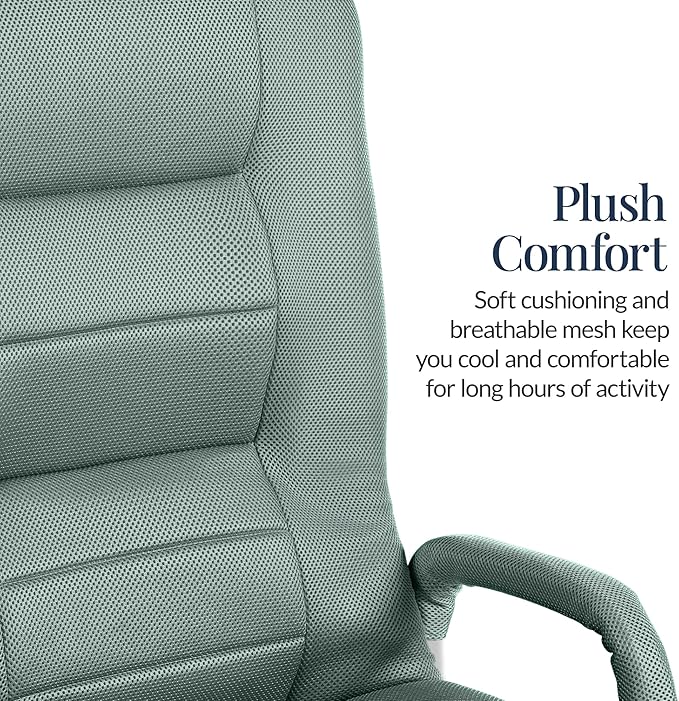 Best Choice Products Swivel Gaming Chair 360 Degree Multipurpose Floor Chair Rocker for TV, Reading, Playing Video Games w/Lumbar Support, Armrest Handles, Adjustable Foldable Backrest - Sage Green