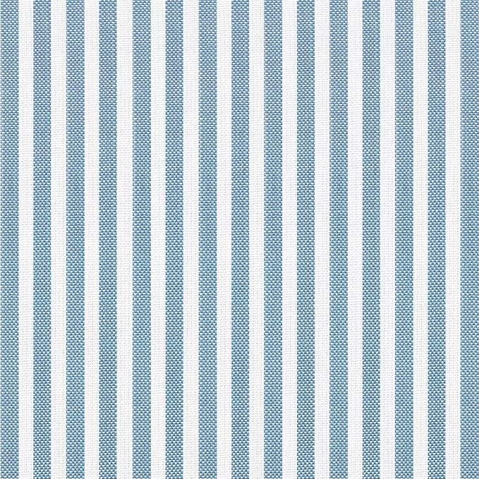 AAAAAcessories D-Shaped Chair Cushions, 2" Thick Dining Chair Pads with Ties and Removable, Machine-Washable Cover, 17" x 16", Set of 8, Pinstripe Blue
