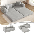 DURASPACE 78.4'' Convertible Folding Sofa Bed, Floor Sleeper Sofa Couch with Fixed-Shape Frame, Compression Comfy Couch in a Box, Boneless Modular Loveseat for Living Room (Chenille Gray)