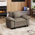 MIXPATIO 53.5" Cloud Modular Sectional Single Sofa, Deep Seat Armchair with Plush Chenille & Removable Arms for Living Room, Smoky Gray