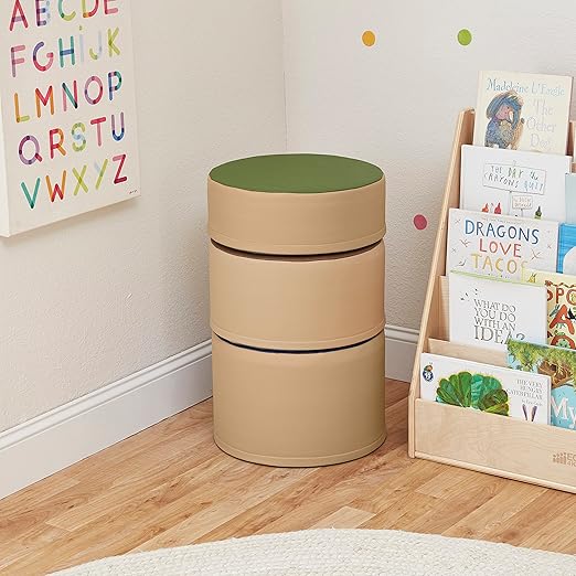ECR4Kids SoftZone Colorful Stump Stool Set, Flexible Seating, Earthtone, 3-Piece