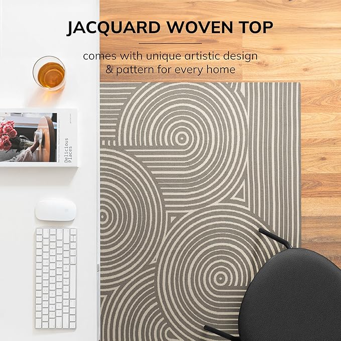 Anji Mountain Rug'd Office Chair Mat for Carpet & Hardwood Floor - Jacquard Woven Top, Anti-Slip Backing, Low Pile, Floor Protector Desk Chair Mat, Office Rugs for Rolling Chairs (36 x 48)