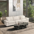 HERA'S HOUSE 124" Modular Sectional Sofa, Oversized Couches for Living Room, Comfy Cloud Couch 3-Seater Deep Seat Sofa with Throw Pillow, Corduroy Beige
